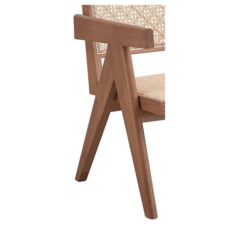 Chaise d'appoint en rotin naturel avec structure en bois synthétique Valentina - Siège de salon confortable