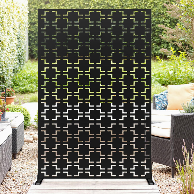 182.88 cm H x 119.38 cm W with 1 Panel(s) Included, Square, Black