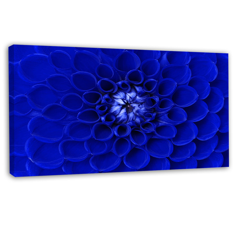 Photographie « abstract blue floral design », H 16 po x l 32 po x P 1 po, Toile tendue
