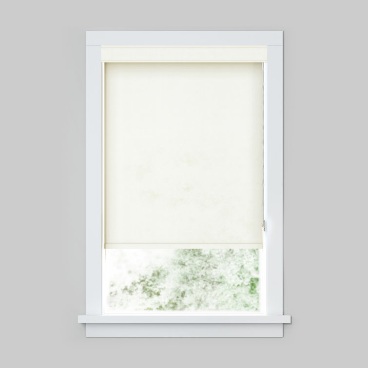 LEVOLOR Custom Cordloop Light Filtering Roller Shades, Designer Textures in Whisper