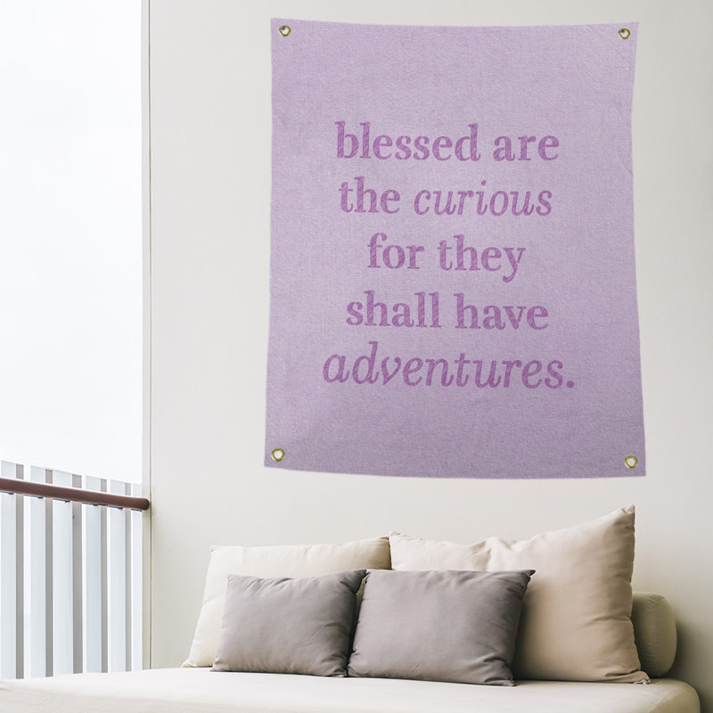 Tapisserie citation manuscrite en polyester, H 59 pi x l 50 po, Violet