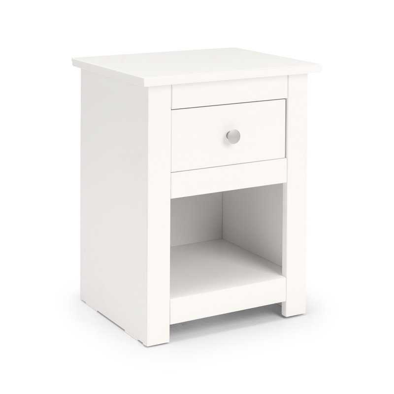 Payeur 43cm W Manufactured Wood Bedside Table, White