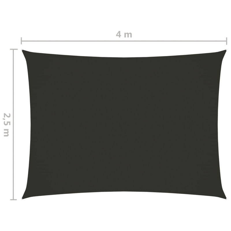 Arsheq 8m x 5m Rectangular Shade Sail, Anthracite, 4m x 2m