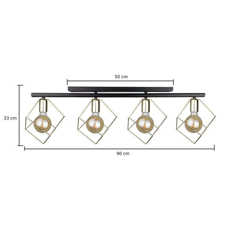 Annesophie Flush Mount, Gold, Black/Gold