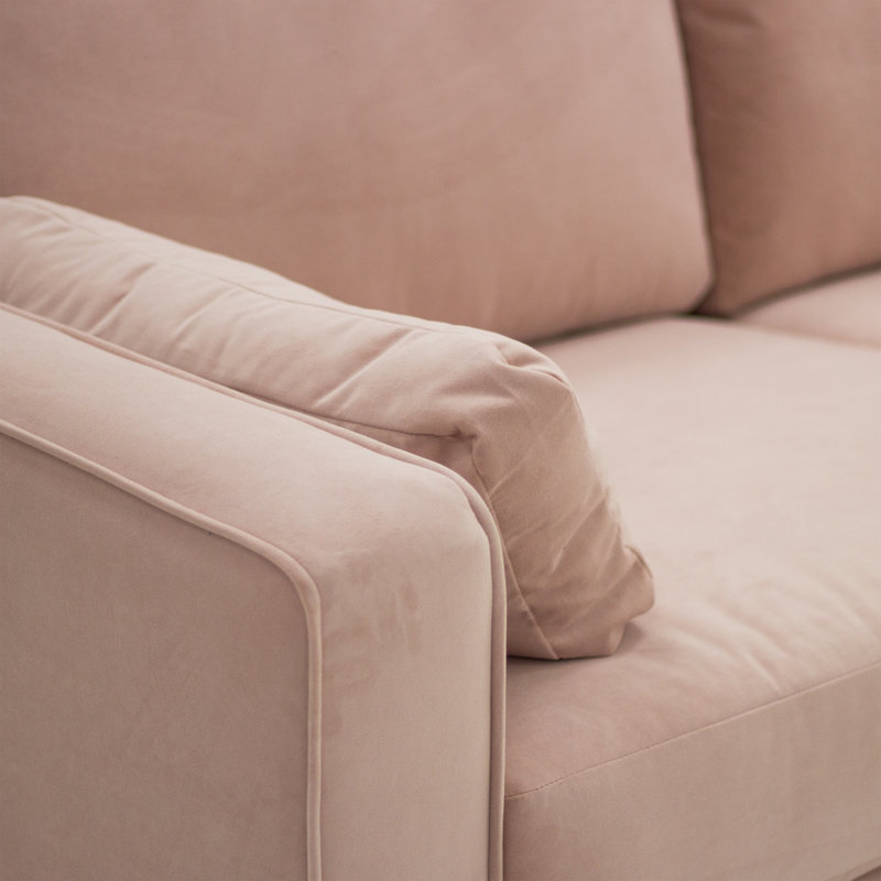 Millerville 2 Seater Velvet Sofa, Blush