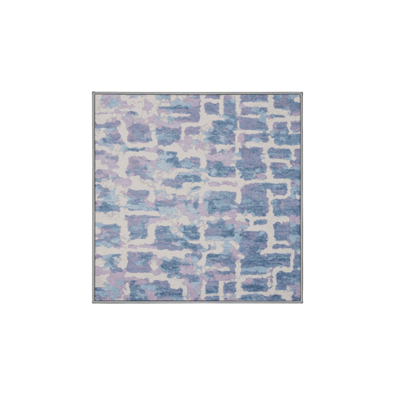 Tapis gris lavable à la machine, Carré 8 pi