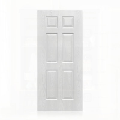 Dalle de porte intérieure durable en composite à 6 panneaux creux, parfaite pour améliorer l'esthétique de la maison et l'efficacité énergétique.