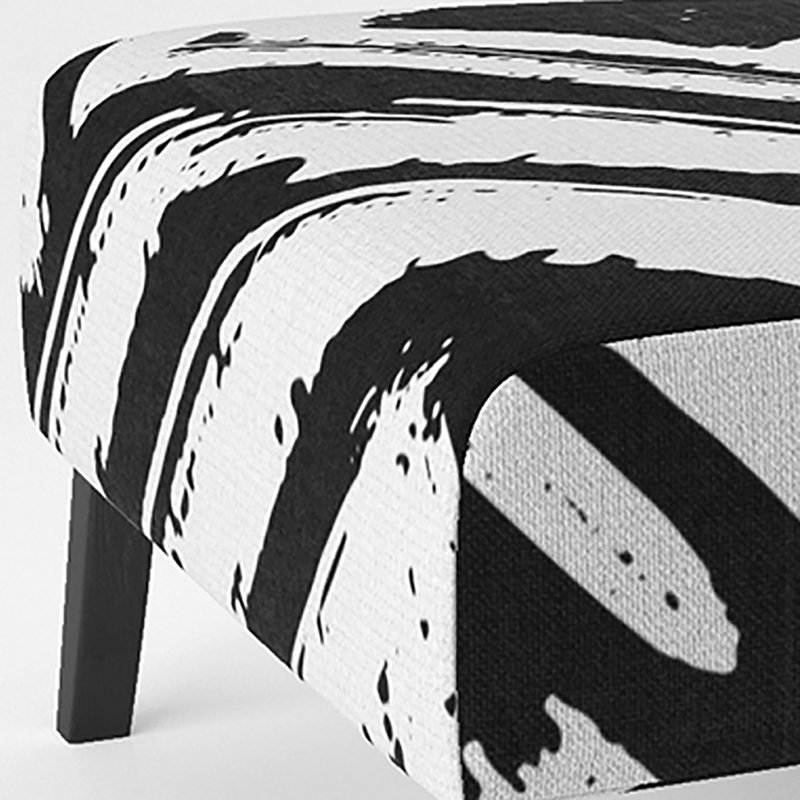 Fauteuil de chambre rembourré à motif géométrique noir et blanc