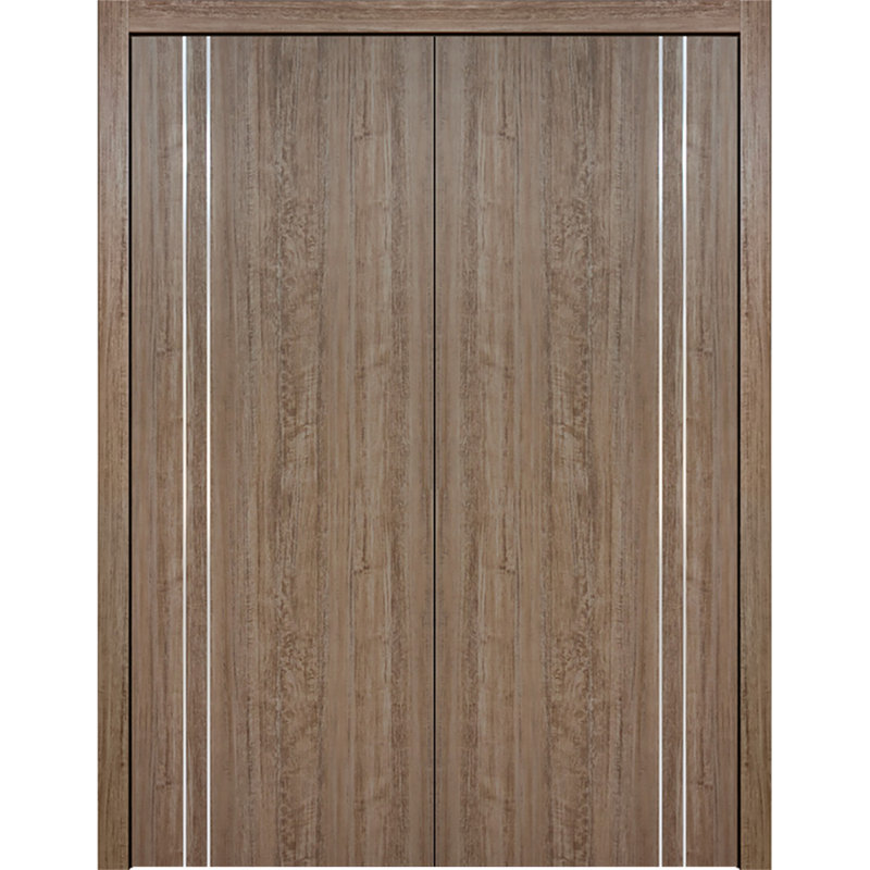 Double porte intérieure stratifiée HG-002VR, Réversible, 64 po x 80 po, Bois d'aloès foncé