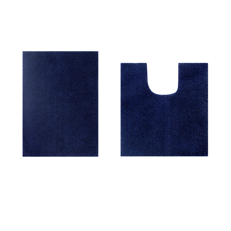 Loida Non-Slip Bath Rug, Navy