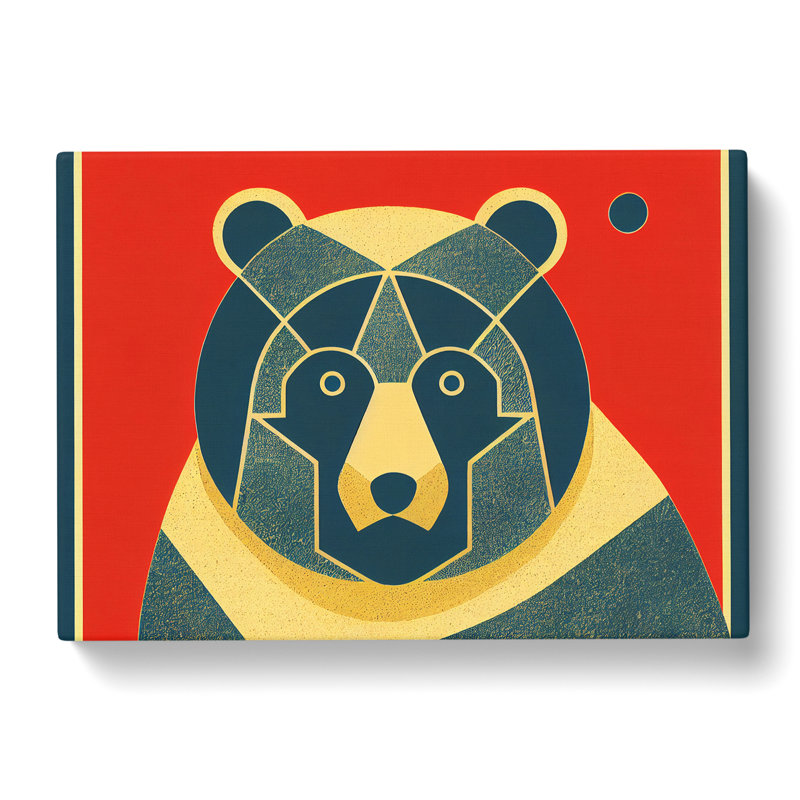 Deco Bear - Wrapped Canvas, 50cm H x 76cm W x 3cm D
