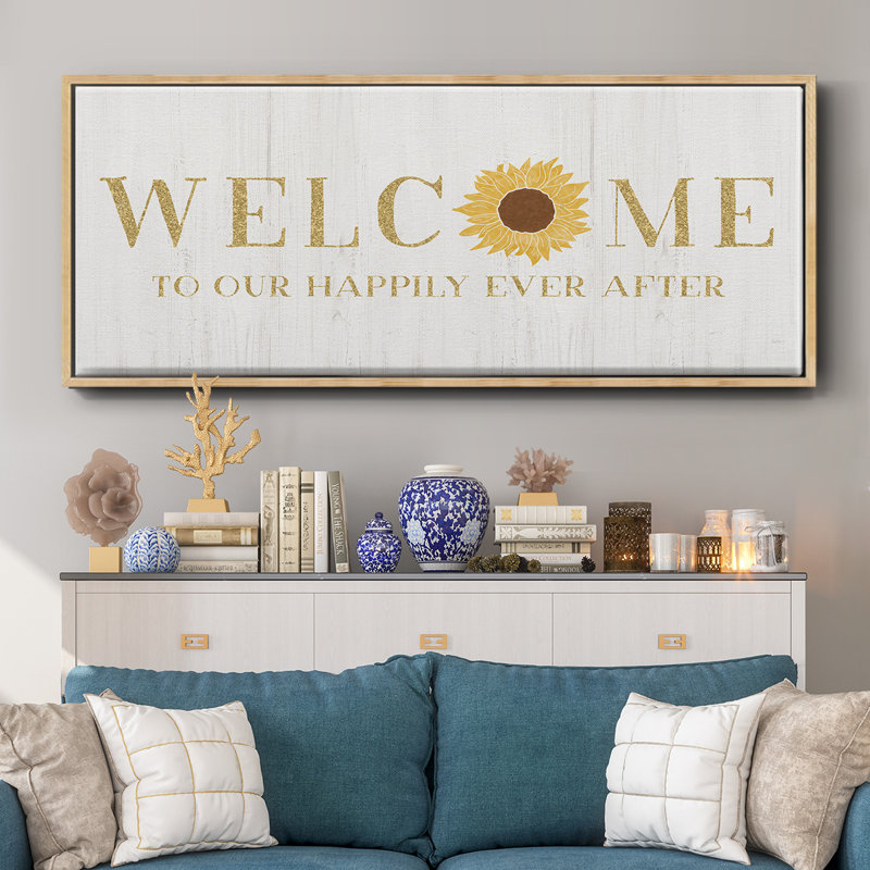 Welcome Happily Ever After - toile encadrée, H 20 po x l 50 po