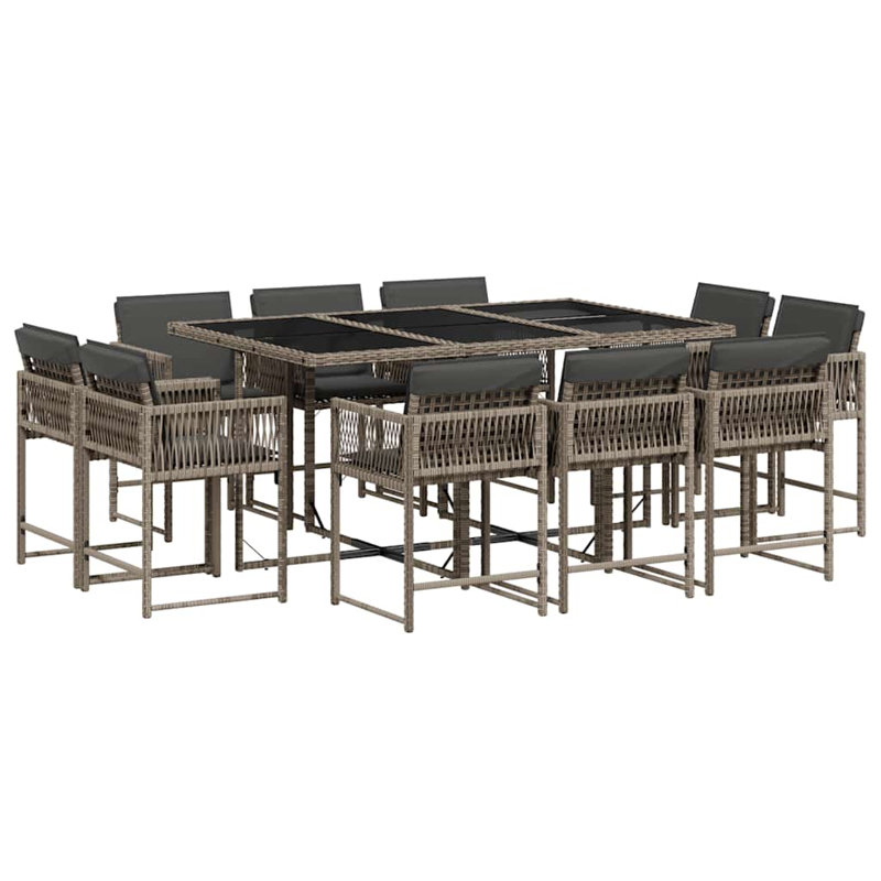 Patio Dining Set Table,, Grey, 73cm H x 165cm W x 106cm D, Grey