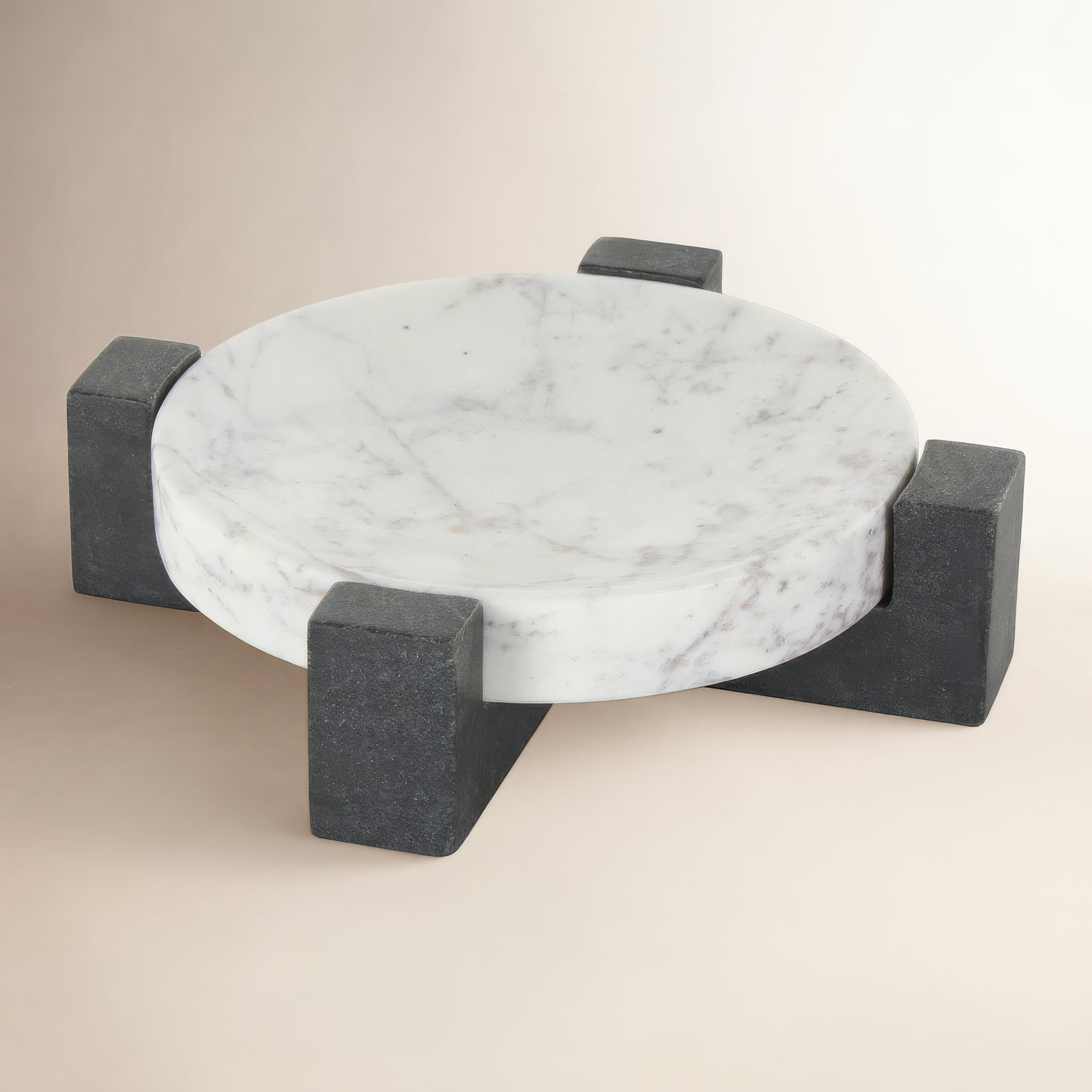 Besser Genuine Marble Decorative Tray, 2.6" H x 8.15" W x 8.1" D