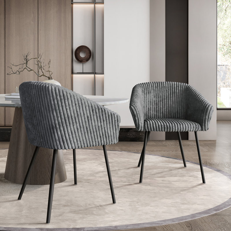 Chaise avec accoudoirs en métal noir et velours gris, Gris