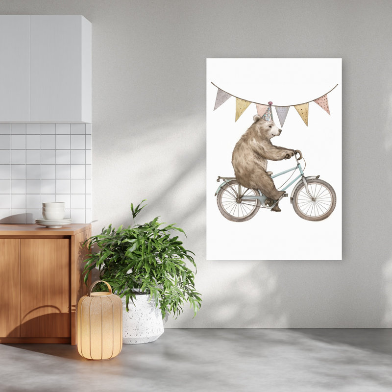 Party Bear On Bike, H 60 po x l 40 po