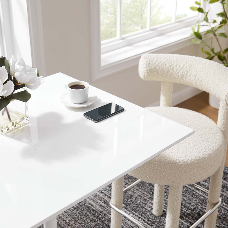 Lippa 28" Square Bar Table, White