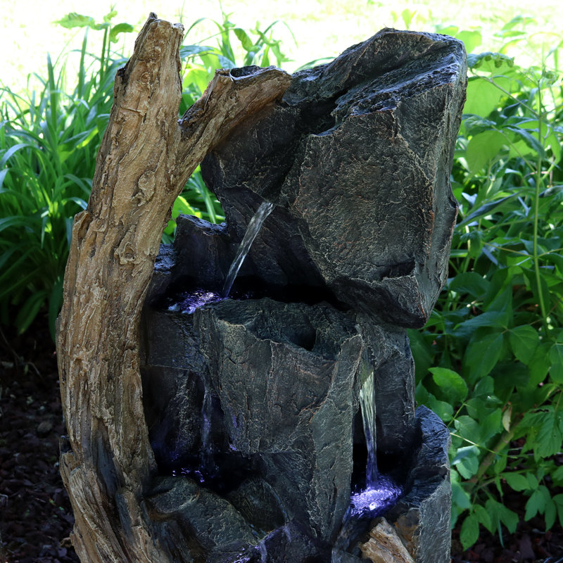 Resin Rock Fountain with Light