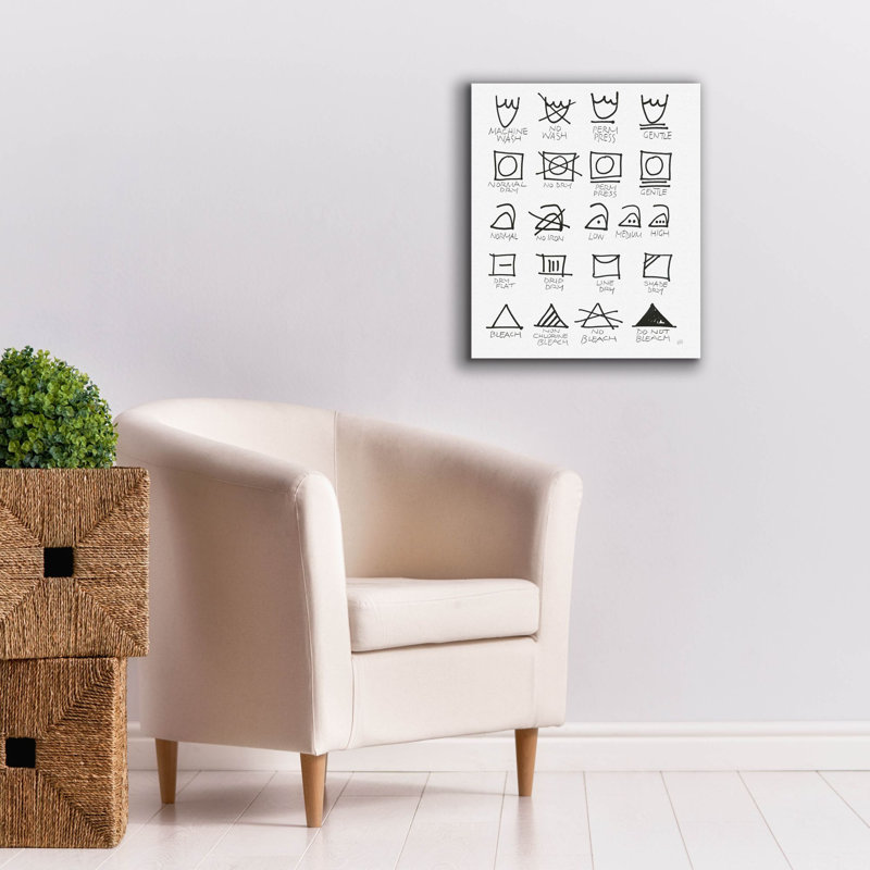 Toile épique Graffiti «Laundry Room Icon White» par Chris Paschke, 20 po x 24 po, H 24 po x l 20 po x P 0,75 po