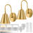 Cordless Rechargeable Battery Operated Swing Armed Wall Sconce With Remote Control Set Of 2 Gold-523988007