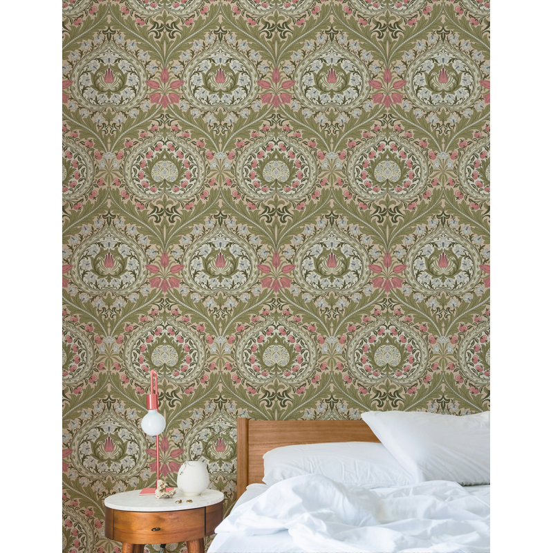 Rouleau de damas pelez et collez William Morris Eden, Bleu / vert / beige