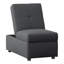 Chaise convertible de 20,68 po de largeur avec siège et rangement, coussin texturé, base en bois