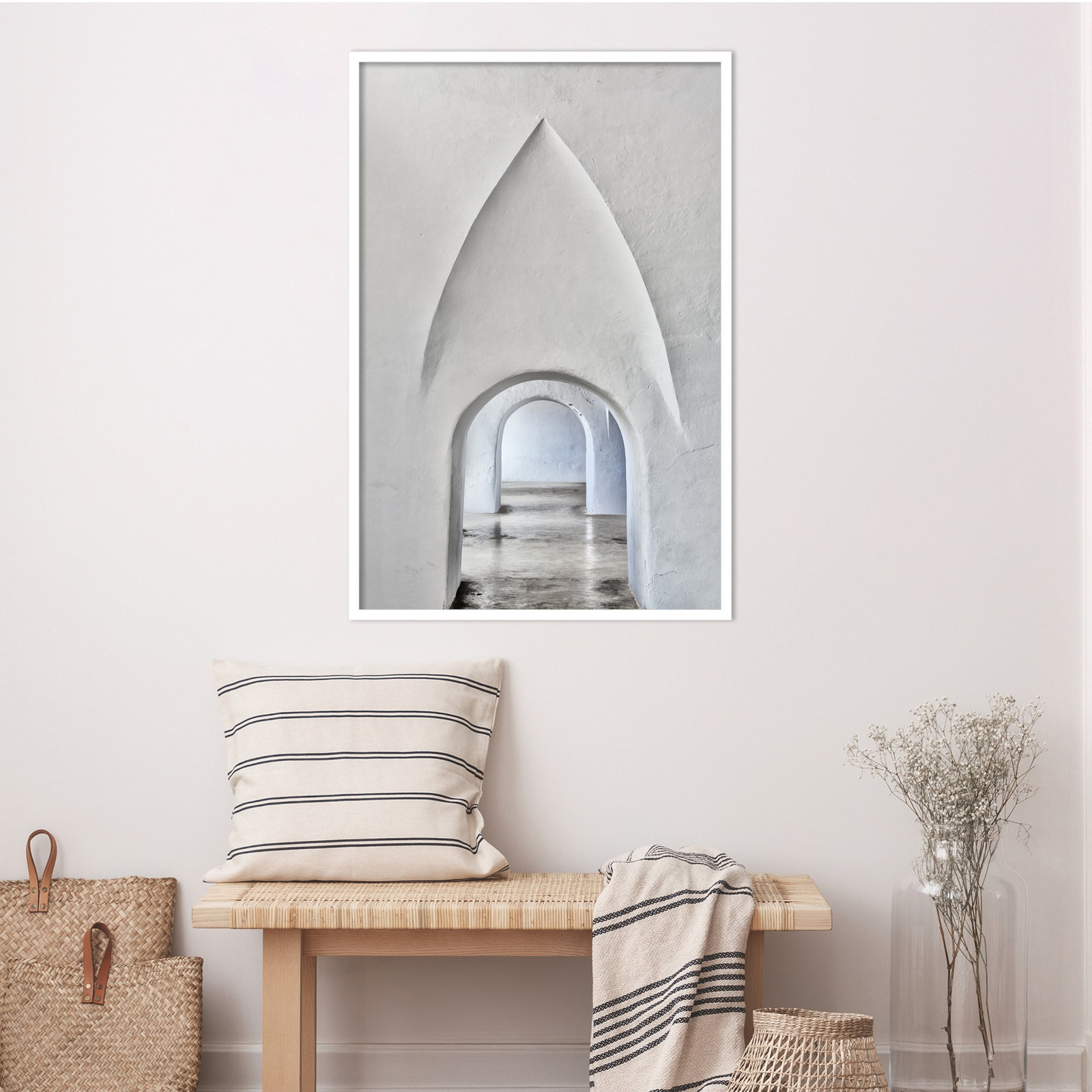 Through Old San Juan by Golie, 41" H x 28" W, White Framed