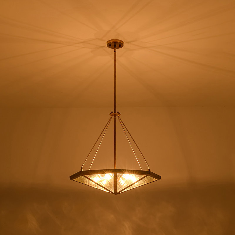 Luminaire suspendu géométrique à 3 lumières Artisan, 21.9" H x 23.6" W x 23.6" D