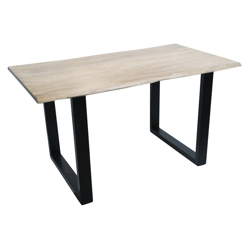 Farsund Dining Table, H77 x L160 x W85cm, Light Acacia Limed, Black
