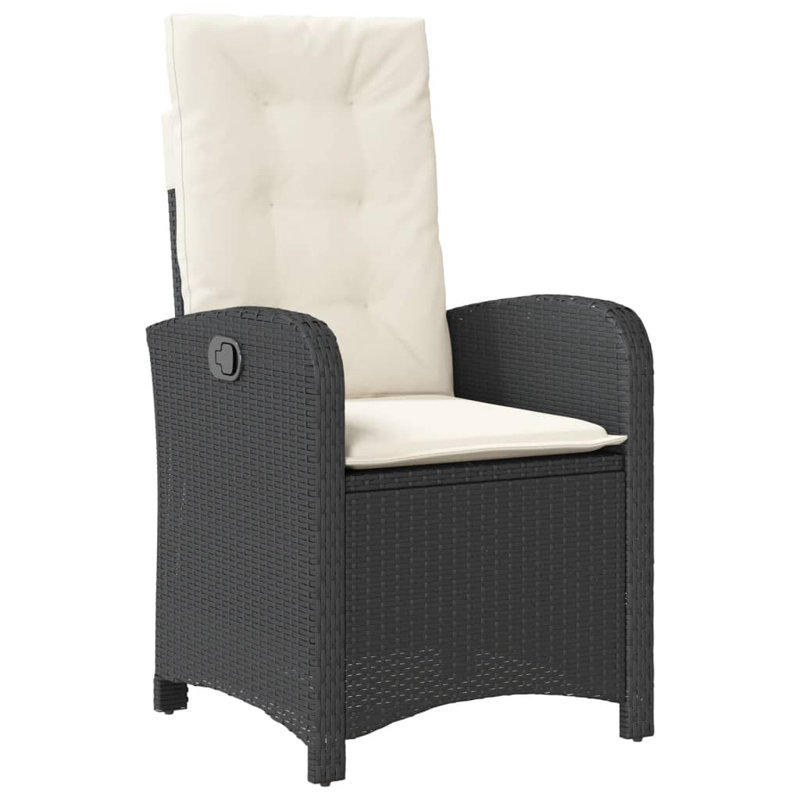 Ensemble repas 5 pièces avec coussins en rotin Red Barrel Studio®, Beige, Noir