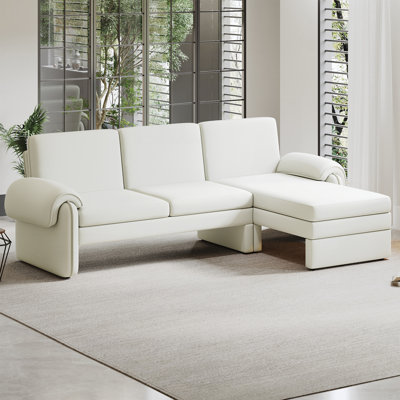 Canapé-lit futon convertible 94,1 po avec dossier réglable, méridienne réversible et deux coussins d'accoudoirs amovibles