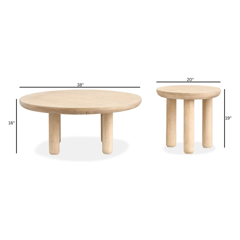 Table de cocktail Regulski, 3 pièces: 2 tables basses, table de bout