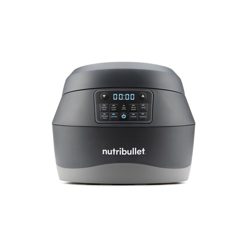 NutriBullet 10-Cup Gray Electric Non-Stick Grain Cooker with Steamer