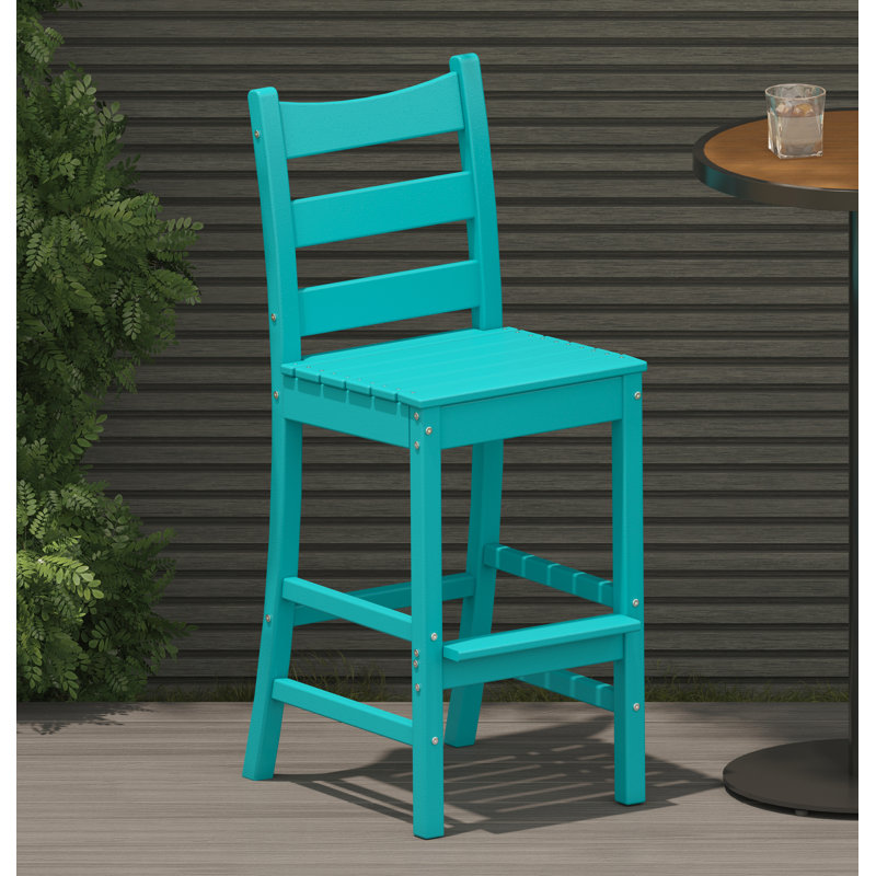 Chaise de bar en plastique HDPE, Seafoam