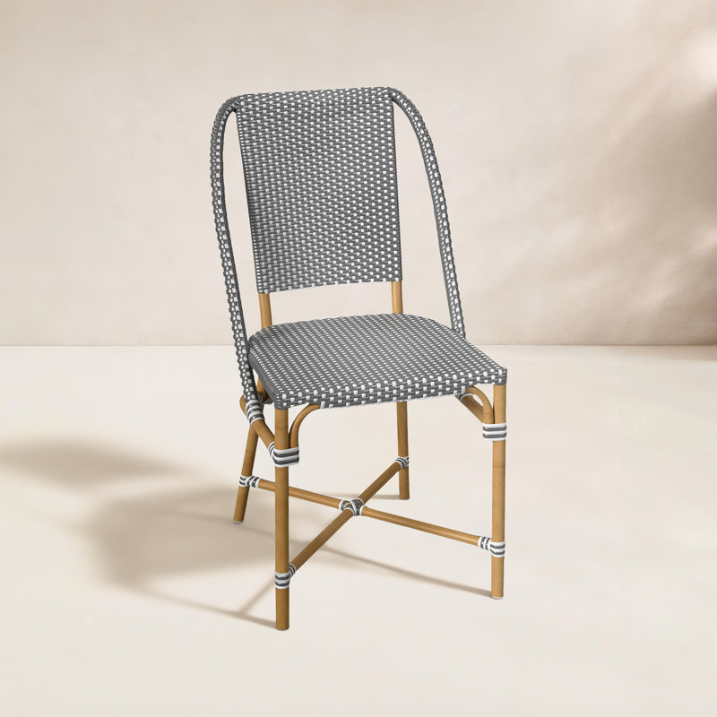 Tobias Outdoor Rattan Dining Chair, Gray/White