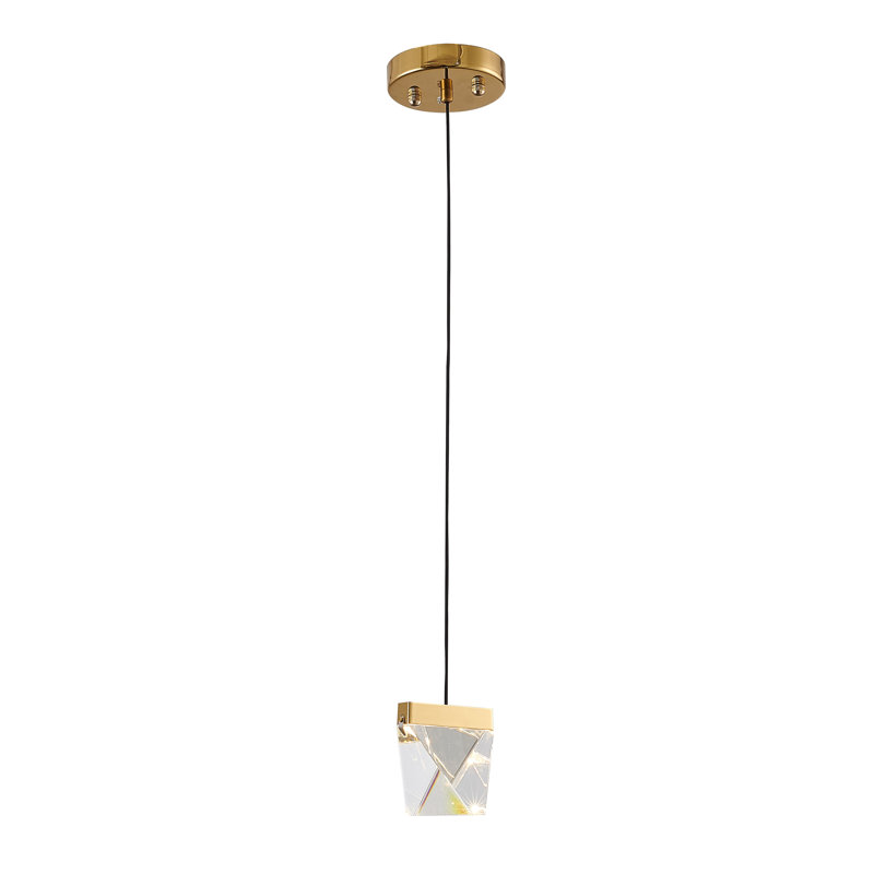 Transitional 1 Light LED Crystal Shade Pendant