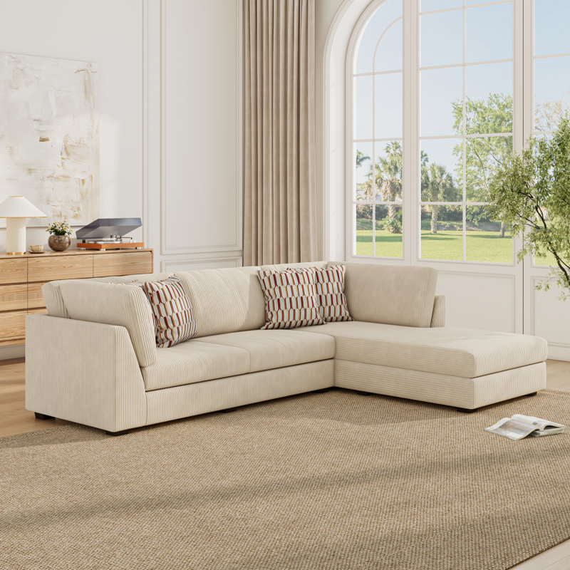 Canapé modulaire 2 pièces Amiela, Beige