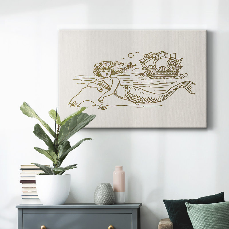 Toile tendue Sunning Mermaid II-Gallery, H 18 po x l 27 po