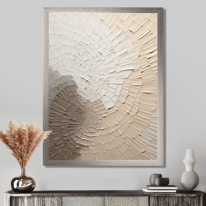Minimaliste gracieux, art discret beige - Art mural minimaliste, Cadre photo unique, H 44 po x l 34 po, Silver