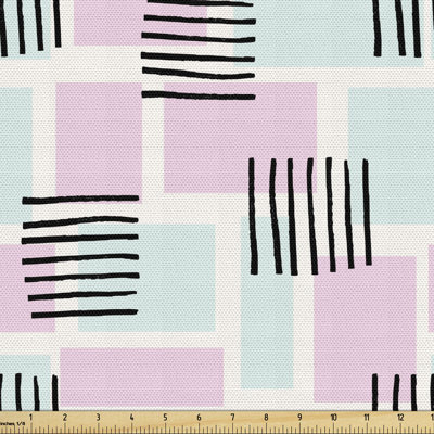 Chootu Horizontal and Vertical with Rectangles Vaporwave Multi-Purpose Fabric