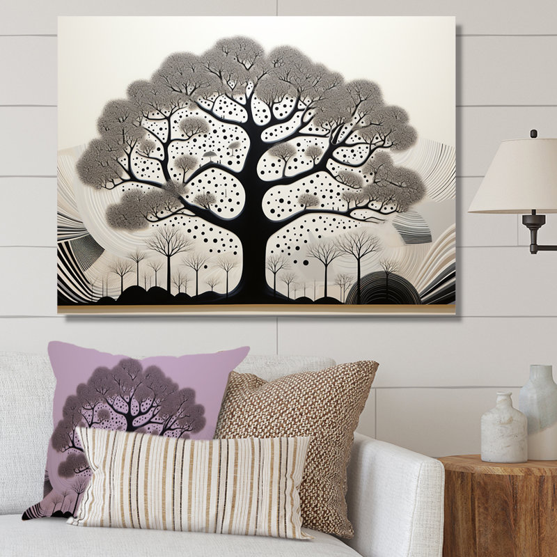 Arbre africain, minimalisme IV, sur toile, Toile tendue, H 30 po x l 40 po x P 1,5 po