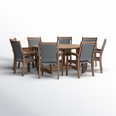 Fleur 63'' Round 8 - Person Outdoor Dining Set