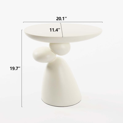 Table de bout Lucky Stone, table d'appoint en fibre de verre, table d'angle minimaliste moderne, table basse avec décoration, décoration intérieure pour le salon, la chambre à coucher, la chambre d'amis