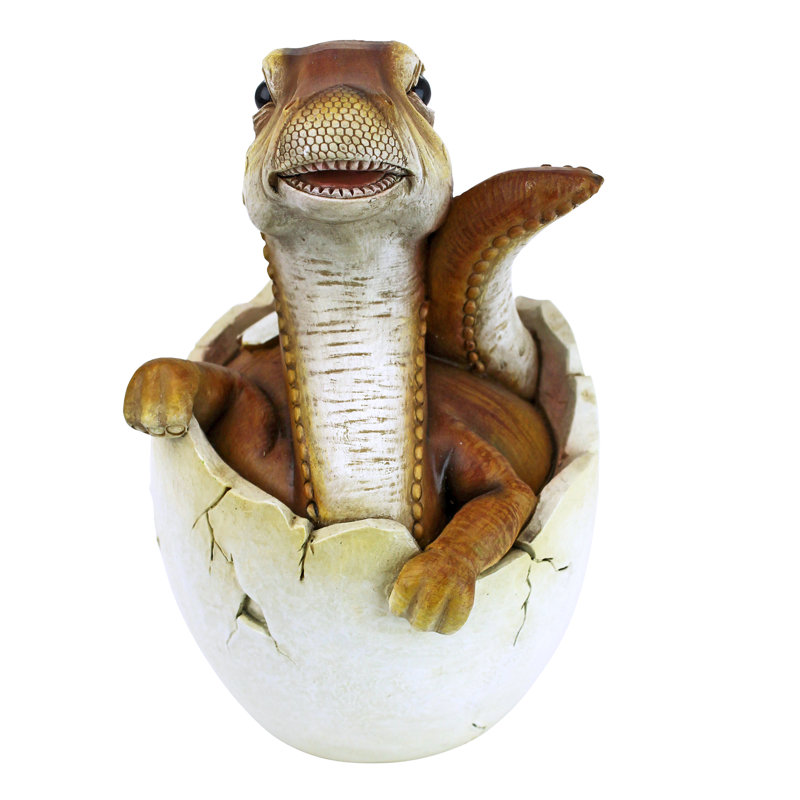 Statue pour oeuf baby vélociraptor dino