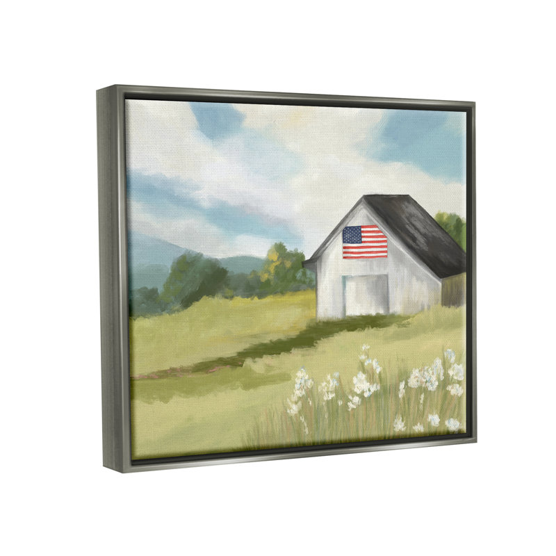 Drapeau américain sur toile de grange, art mural encadré par Amy Hall, H 25 po x l 31 po x P 1,7 po
