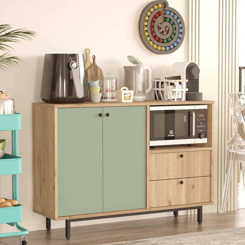 Armoire polyvalente Colesen, Vert / Beige, H 33,46 po x l 47,24 po x P 13,98 po