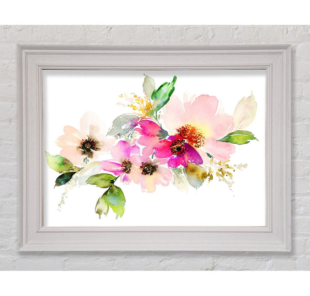 Gerahmtes Leinwandbild The Watercolour Flower Paint