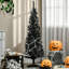 Arbre de Noël artificiel à forme allongée 5 pi avec 294 pointes de branches réalistes et support en plastique HOMcom