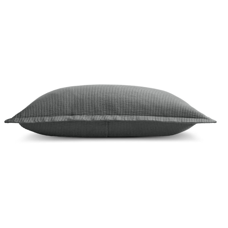 Ripple Coverlet Set, Queen Bedspread + 2 Queen Shams, Charcoal