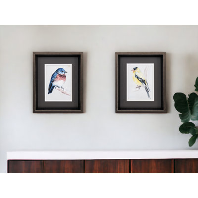 " Bird On Branch " 2 - Pieces